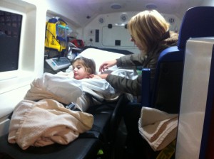 Met mama in de ambulance naar Utrecht